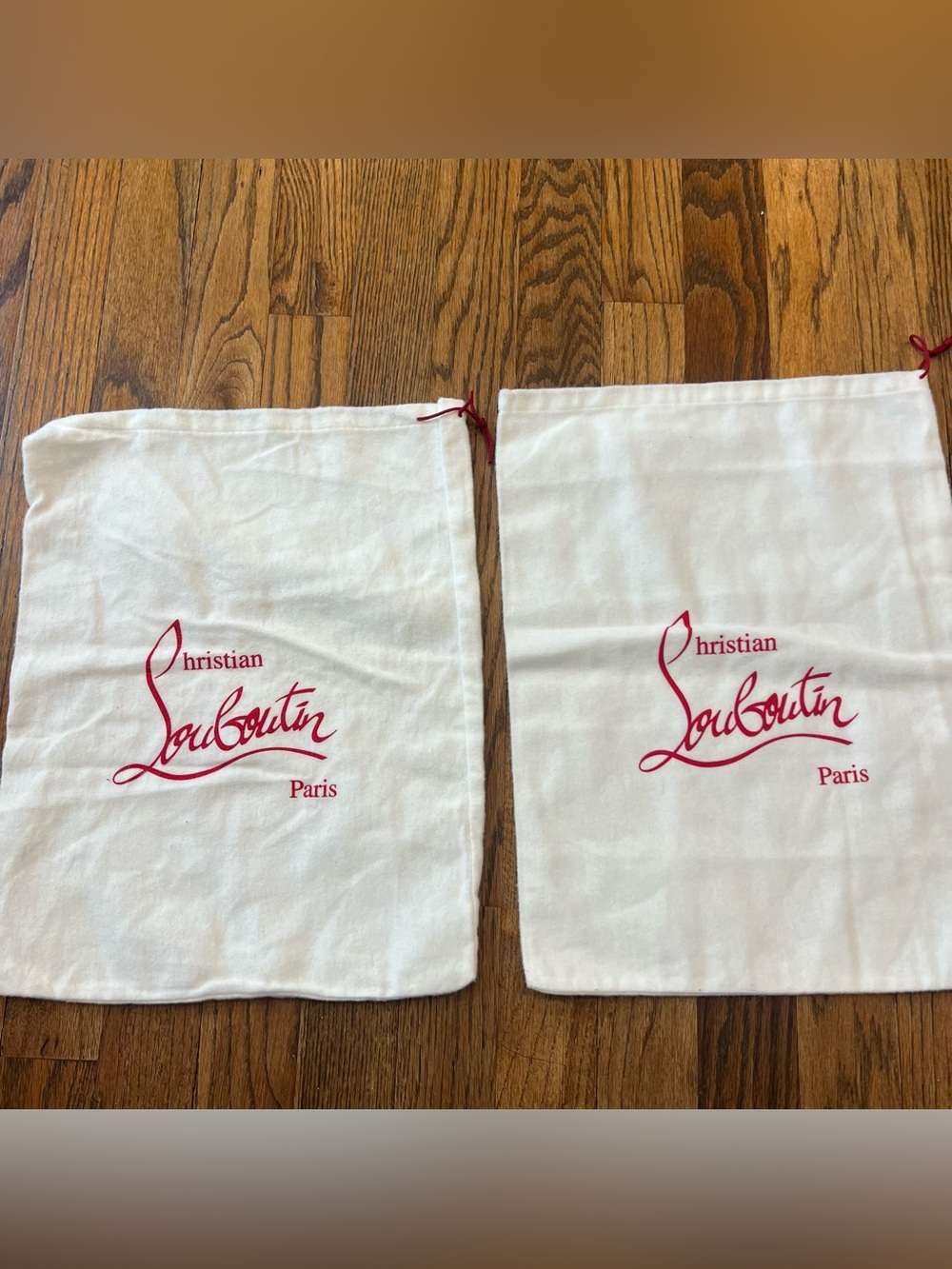 2 Christian Louboutin Paris Dust Bag bags cover White for shoes sandals